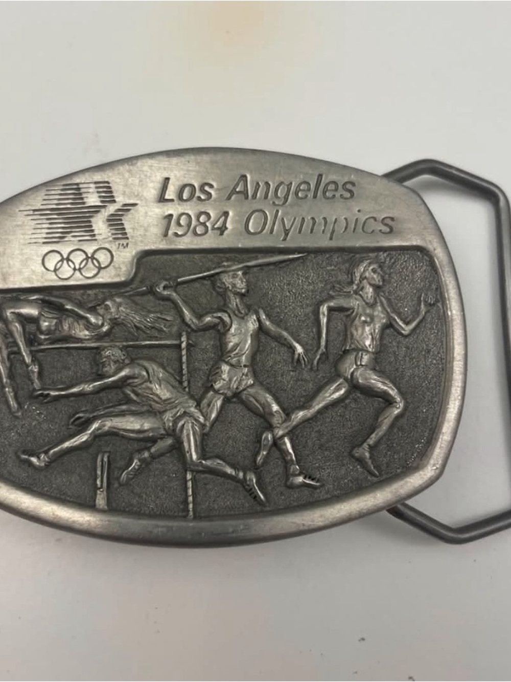 Los Angeles 1984 Olympics Commemorative Belt Buckle - Silver Tone